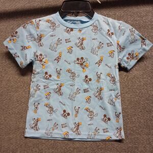 Disney Junior Mickey & Friends Best Buds Blue Graphic Tee Kids Size 4 Shirt